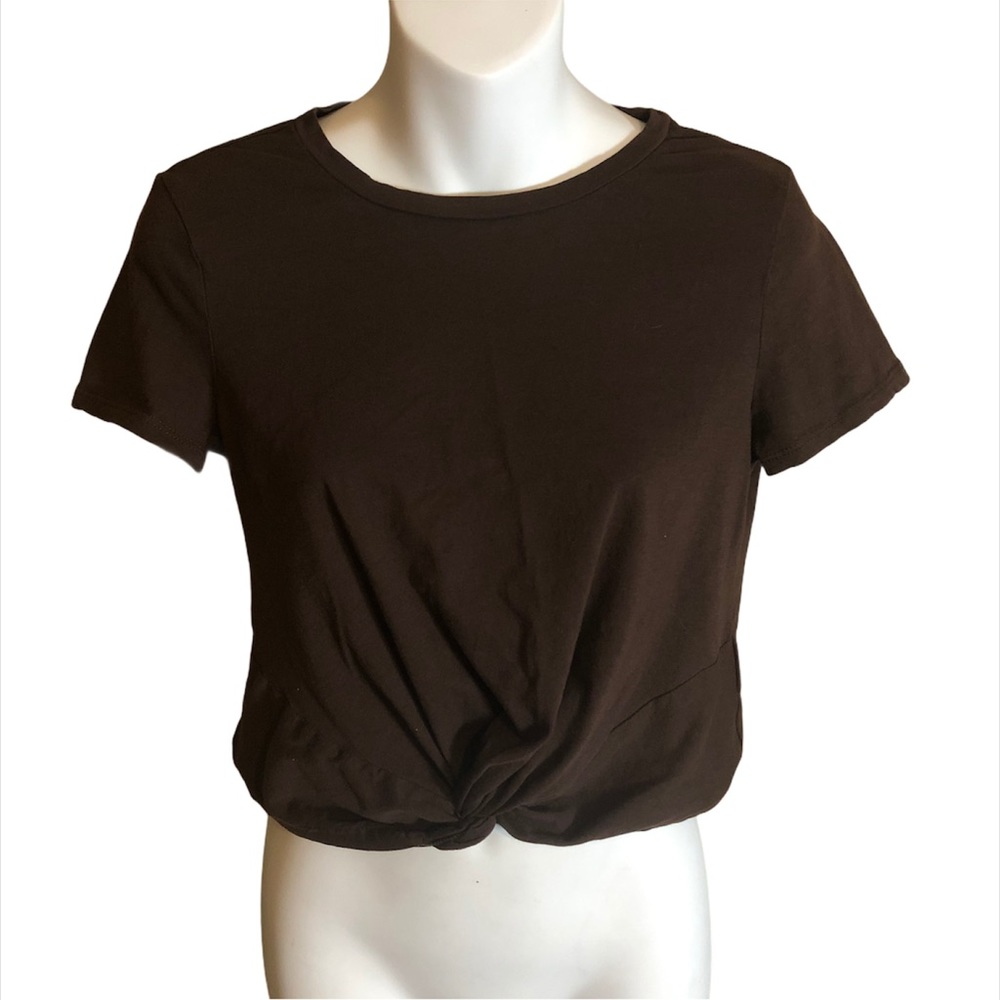 H&M Brown Tee with Knot Detail Size Small